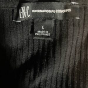INC International Concepts Black Ribbed Top